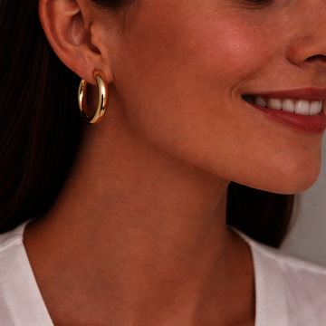 Stříbrné pozlacené náušnice kruhy 20mm